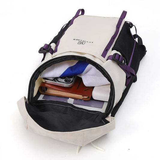 Nylon softback large capacity hydration sports backpack with survival whistle - product image
