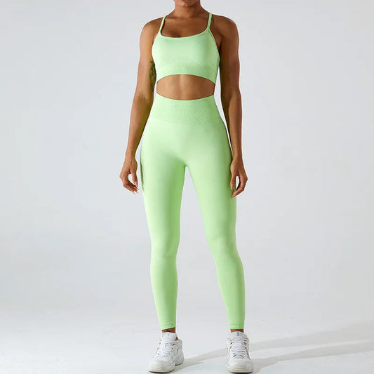 Nylon spandex knit high waist scrunch butt seamless leggings for yoga - product image