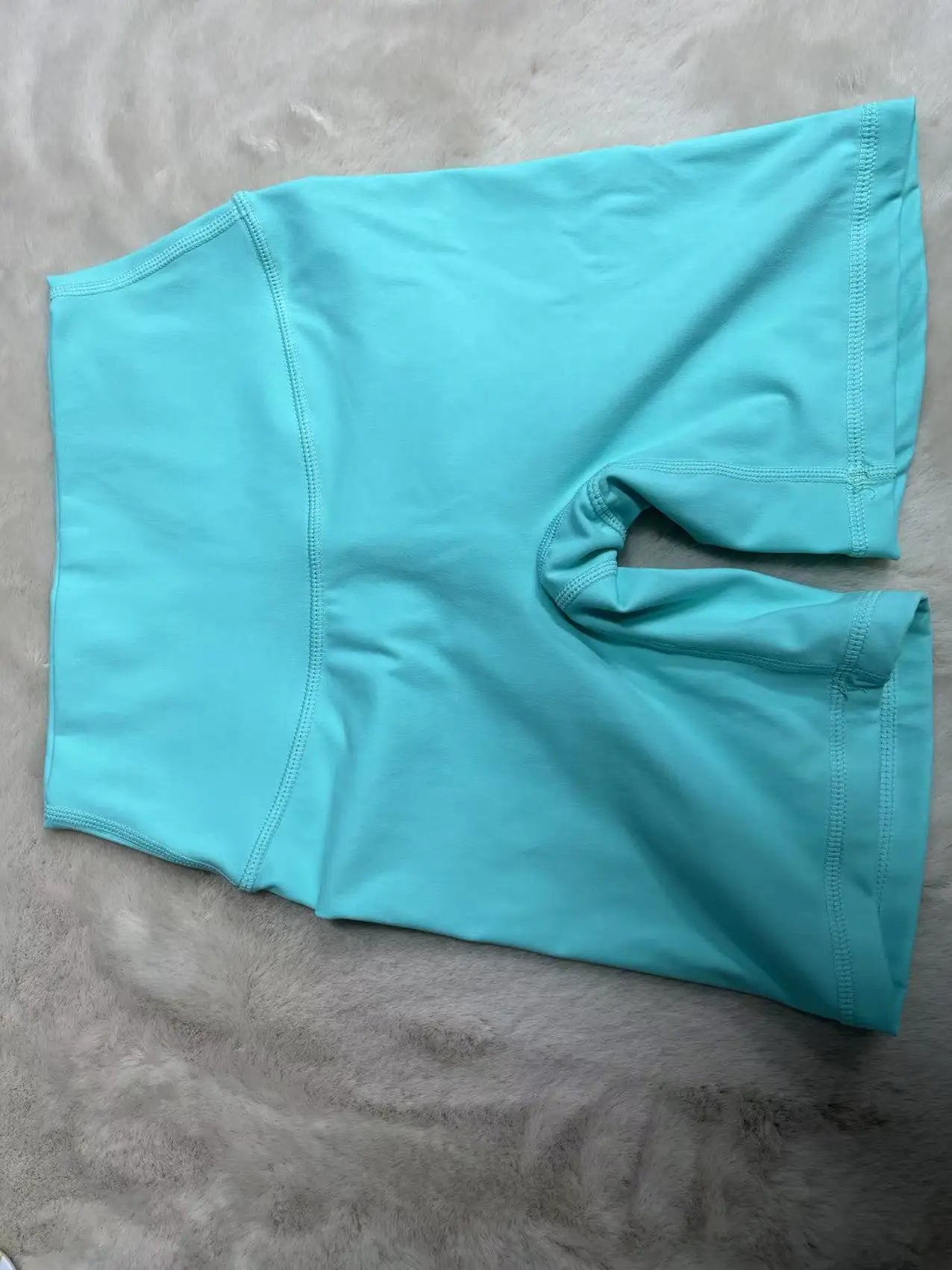 Nylon spandex knit women's 6" sculpt peach hidden scrunch fitness shorts elastic waist - product image