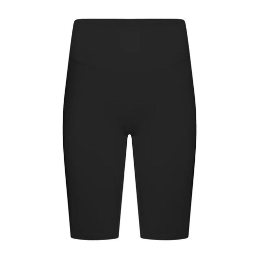 Nylon spandex knit women's high-waisted tummy control five-point yoga shorts - product image