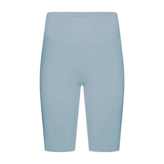 Nylon spandex knit women's high-waisted tummy control five-point yoga shorts - product image