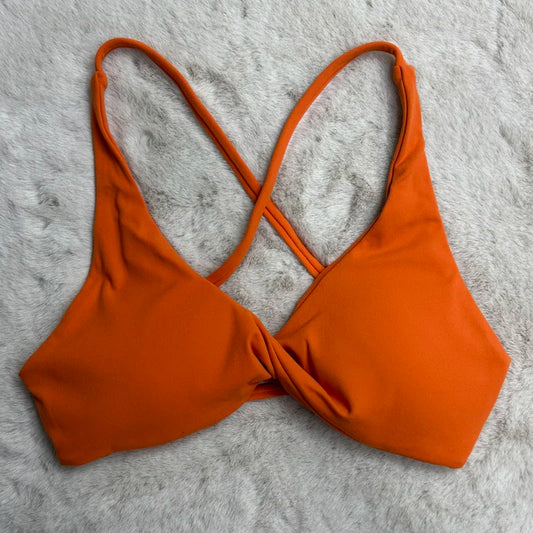 Nylon spandex knit women's padded front twist sports yoga crop tank gym bra - product image