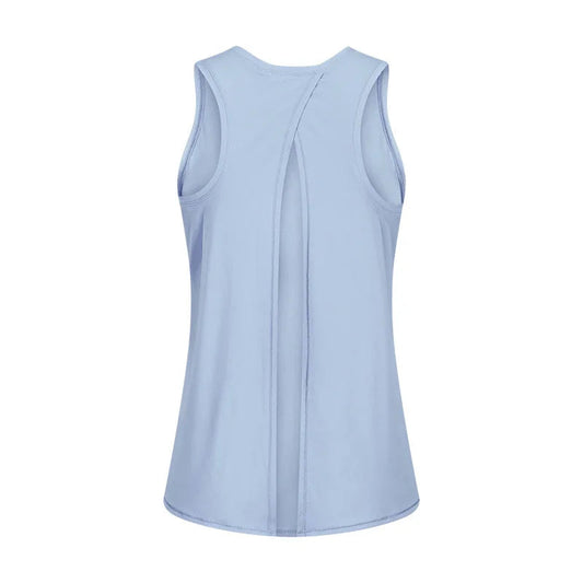 Nylon spandex naked-feel loose fit athletic yoga vest women's jogger tank top - product image