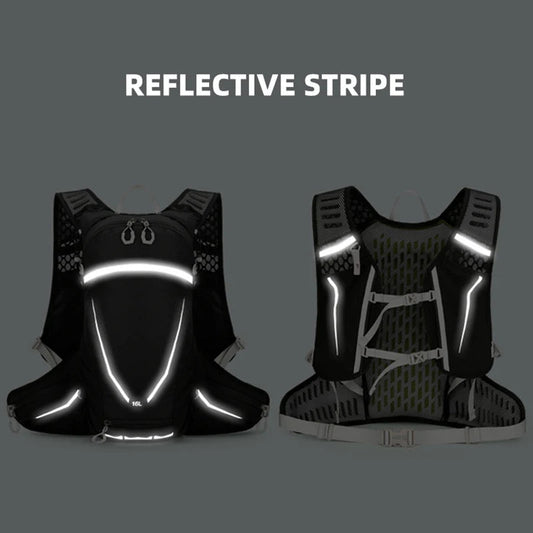 Nylon ultralight softback hydration backpack with reflective strips and external mounting system - product image