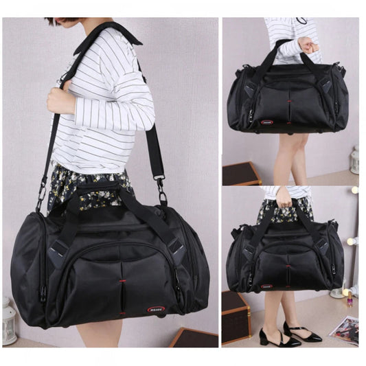 Nylon waterproof large capacity gym bag with independent shoe storage and multi-pocket design - product image