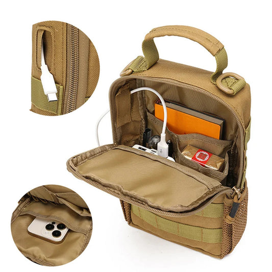 Nylon waterproof molle tactical softback single shoulder bag with large capacity - product image