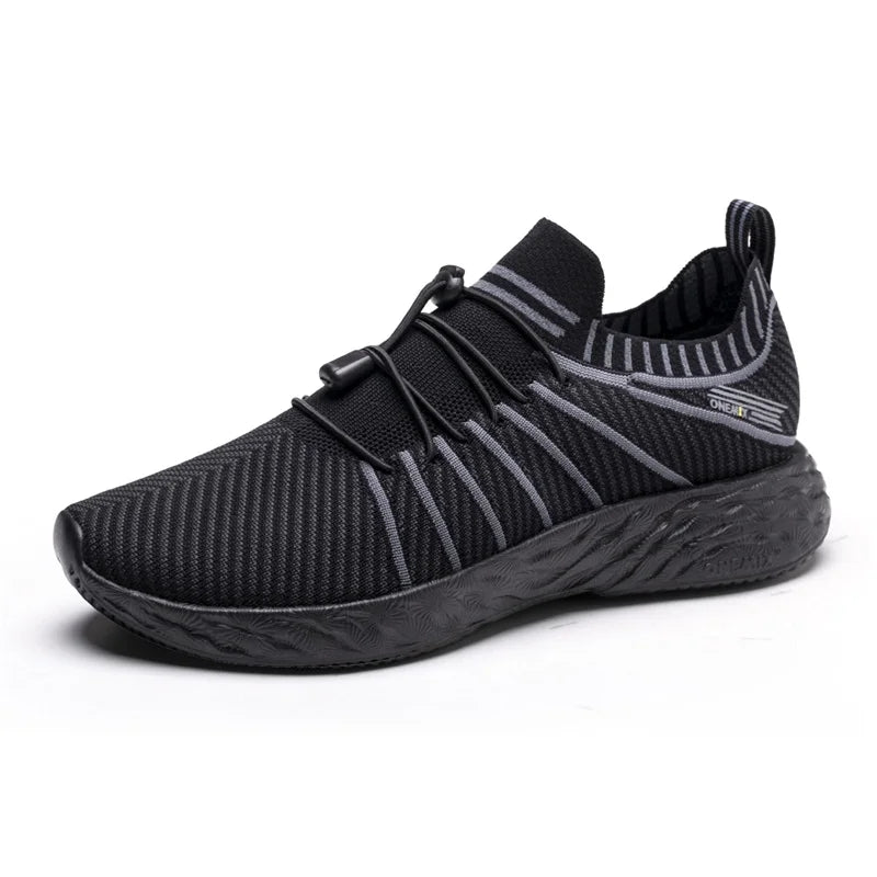 Waterproof Black Synthetic Slip-On Running Shoes With Pu Insole Tpu Outsole - Product Image