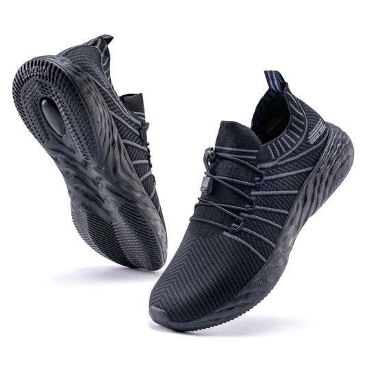 Waterproof Black Synthetic Slip-On Running Shoes With Pu Insole Tpu Outsole - Product Image