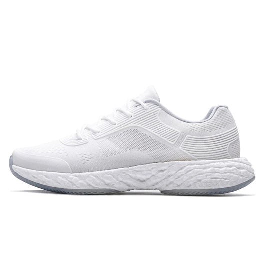 White Mesh Running Shoes With Pu Insole Rubber Outsole Lunarlite Tech - Product Image