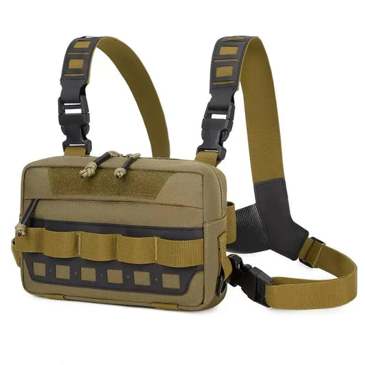 Outdoor climbing vest bag tactical chest rig with laser molle system nylon - product image