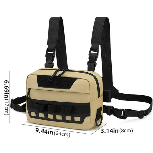 Outdoor climbing vest bag tactical chest rig with laser molle system nylon - product image