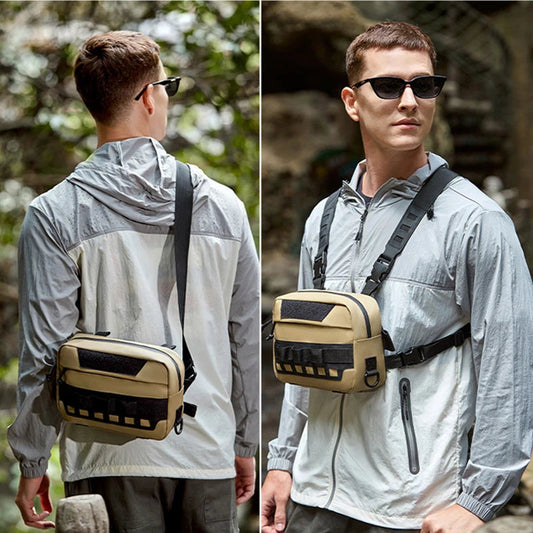 Outdoor climbing vest bag tactical chest rig with laser molle system nylon - product image