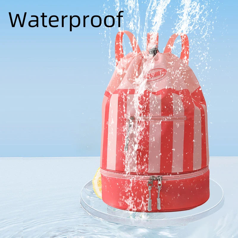 Outdoor swimming gym fitness backpack with dry wet separation and shoe pocket - product image