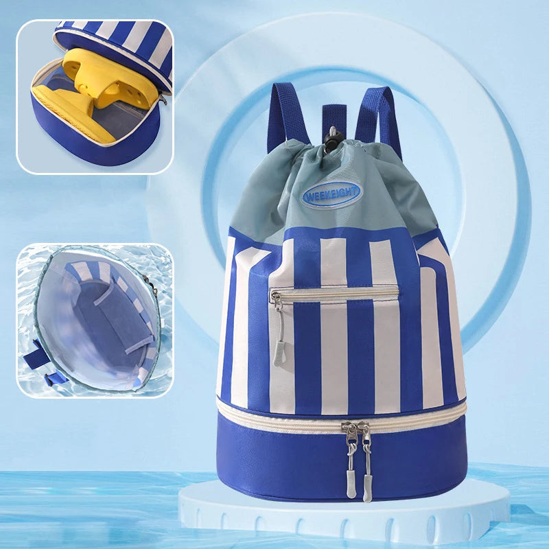 Outdoor swimming gym fitness backpack with dry wet separation and shoe pocket - product image