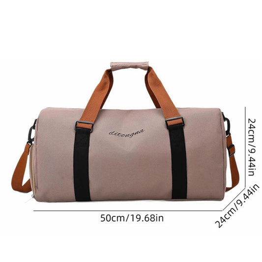 Oxford large capacity gym duffel bag with wet dry separation, shoe compartment, and yoga mat strap - product image