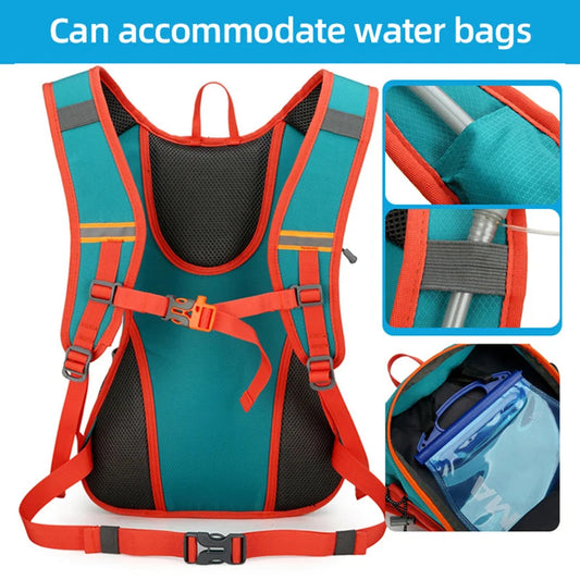 Oxford nylon cycling softback backpack with hydration system and reflective strips - product image