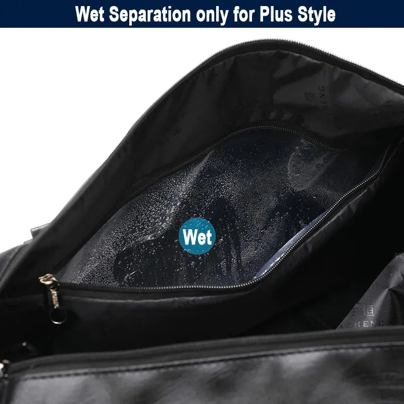 Pu leather gym bag with dry/wet separation and independent shoe compartment - product image