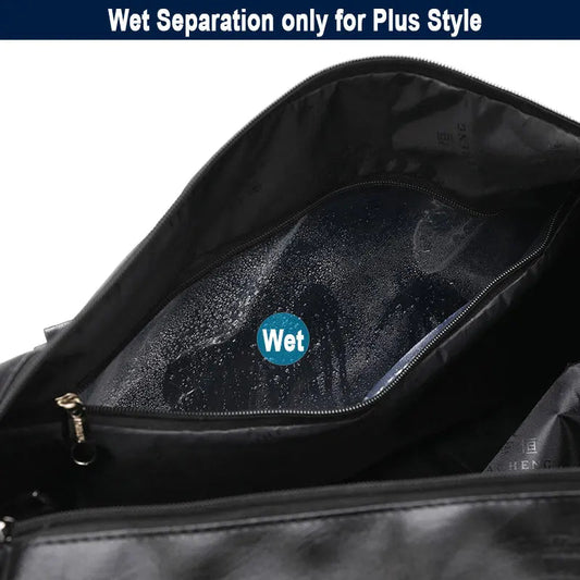 Pu leather gym bag with dry/wet separation and independent shoe compartment - product image
