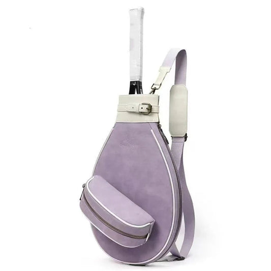 Pu tennis shoulder bag for 2 rackets with adjustable strap and multiple compartments - product image
