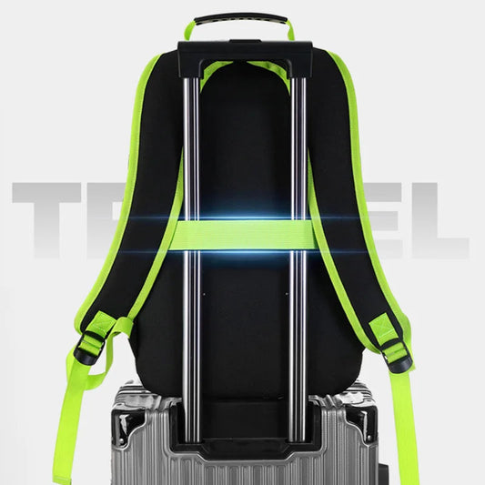 Pvc transparent large capacity multi-pocket waterproof softback backpack with trolley strap - product image
