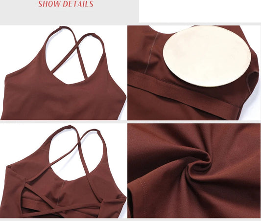 Recycled polyester women's 2-piece workout set sports bra and biker shorts - product image