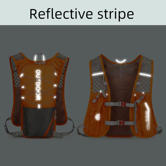 Running hydrating vest backpack waterproof wear resistant reflective nylon - product image