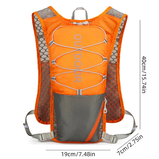 Running hydrating vest backpack waterproof wear resistant reflective nylon - product image