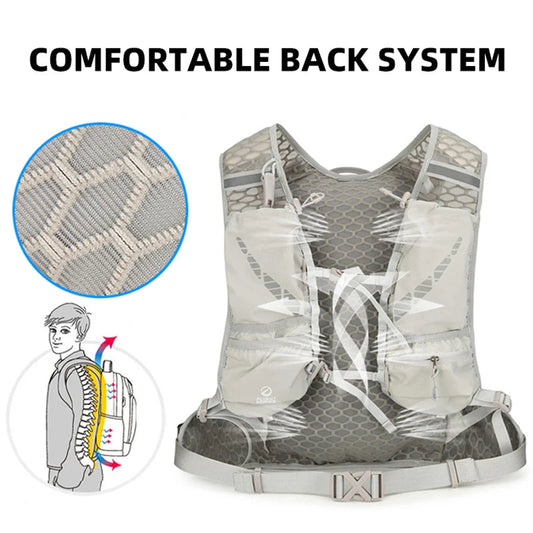 Running vest hydrating backpack with multi-compartment lightweight nylon bag - product image