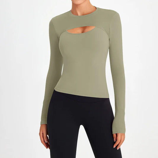 Seamless racerback knit nylon crop top and bolero shrug set - product image