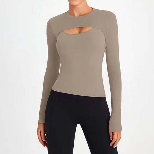 Seamless racerback knit nylon crop top and bolero shrug set - product image