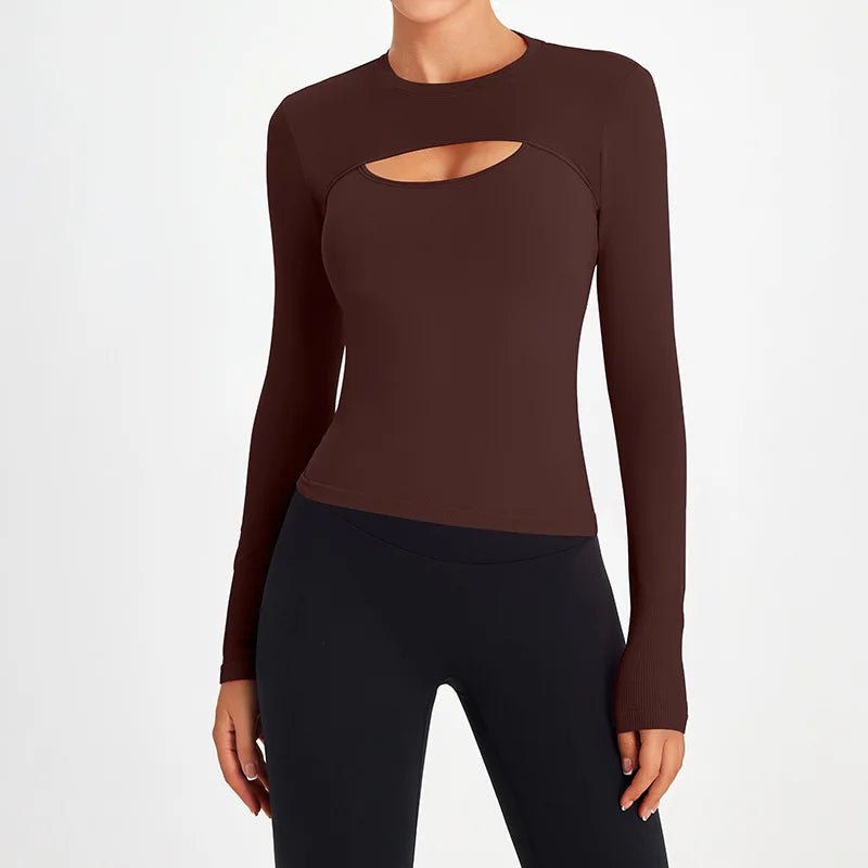 Seamless racerback knit nylon crop top and bolero shrug set - product image