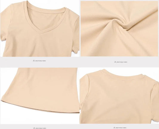 Hi Cloud Women'S Short Sleeve Top High Waist Leggings Nylon Spandex - Product Image