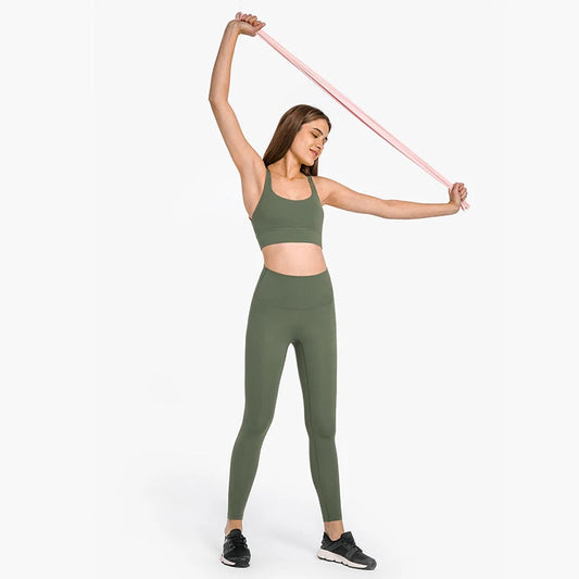 Shockproof cross strap nylon spandex knit quick dry push up fitness sports bra - product image