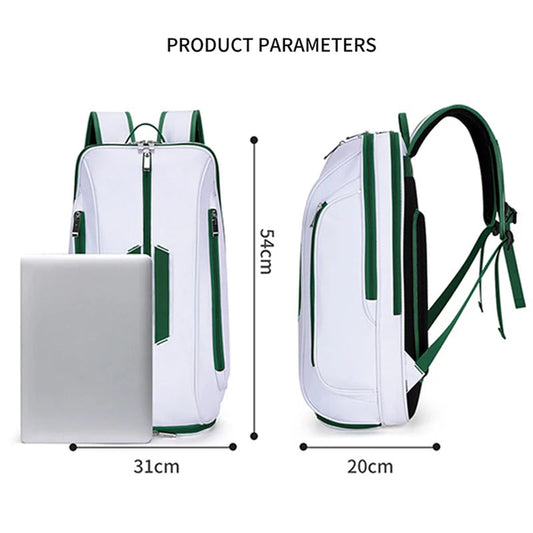 Silicone badminton tennis racket backpack with shoe compartment - product image