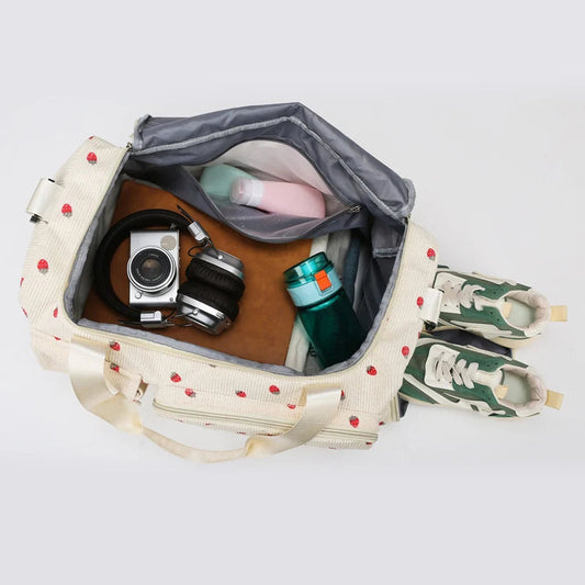 Sports duffel bag with shoe compartment, wet/dry separation and removable shoulder strap - product image
