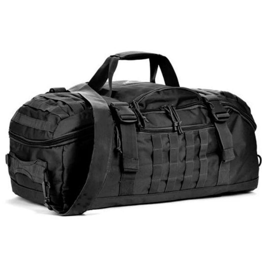 Tactical men's large capacity backpack with multiple compartments and concealable straps - product image