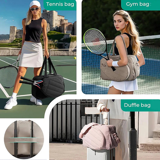 Tennis badminton rackets handbag with multi-compartment nylon design - product image