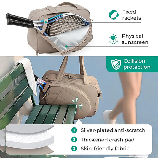 Tennis badminton rackets handbag with multi-compartment nylon design - product image