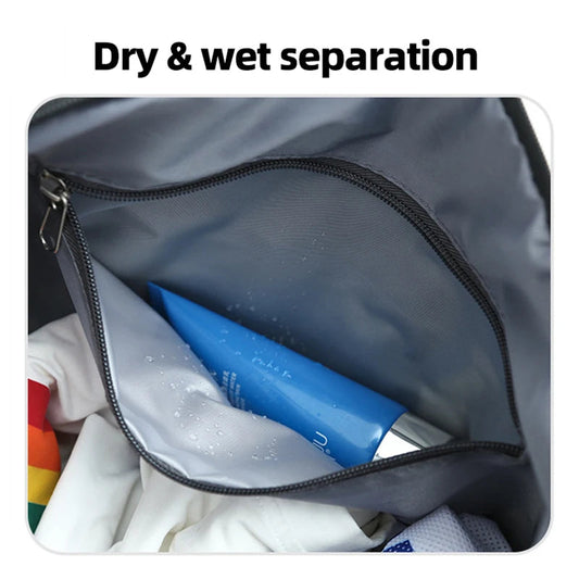Waterproof gym fitness shoulder bag with dry-wet separation and detachable pouch - product image