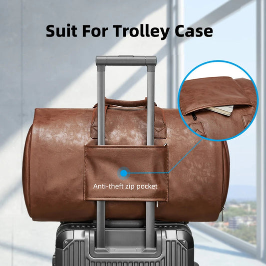 Waterproof large capacity gym sports handbag with shoes pocket and travel features - product image