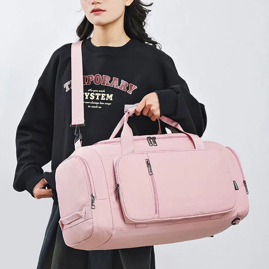 Waterproof large fitness bag with dry-wet separation and shoes pocket - product image