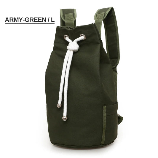 Waterproof nylon drawstring backpack with multiple compartments for fitness and outdoor sports - product image