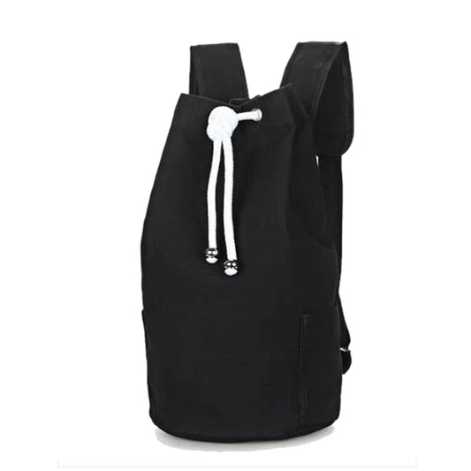 Waterproof nylon drawstring backpack with multiple compartments for fitness and outdoor sports - product image