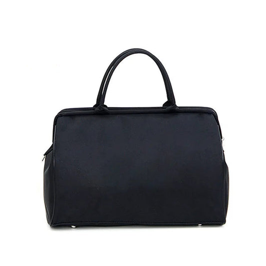 Waterproof nylon large capacity striped travel duffle gym bag with multiple compartments - product image