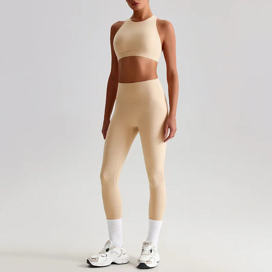 Women's 2-piece workout set strappy sports bra and leggings - product image
