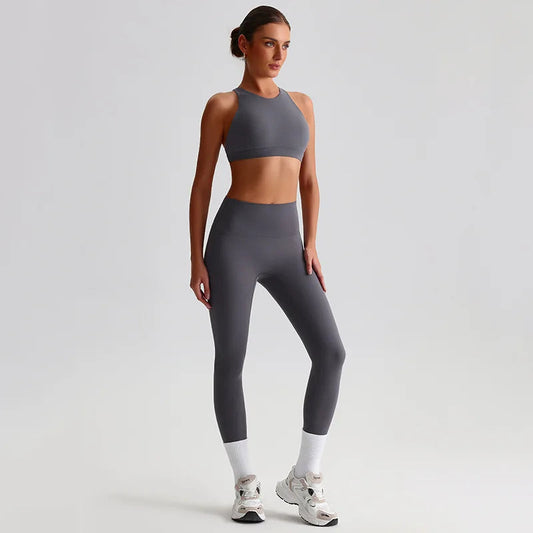 Women's 2-piece workout set strappy sports bra and leggings - product image