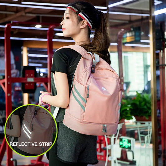 Women’s gym backpack with shoes pocket and dry wet separation for fitness - product image