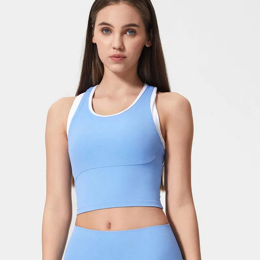 Women's sexy sleeveless u neck crop halter top - product image
