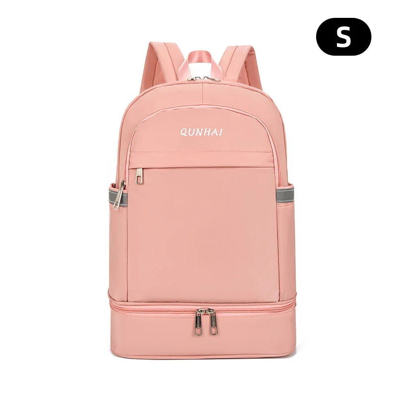 Yoga gym backpack with dry wet shoes pocket and multi-compartment storage - product image