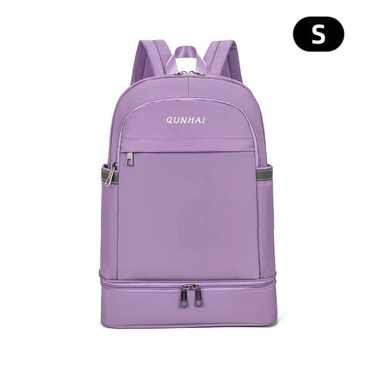 Yoga gym backpack with dry wet shoes pocket and multi-compartment storage - product image